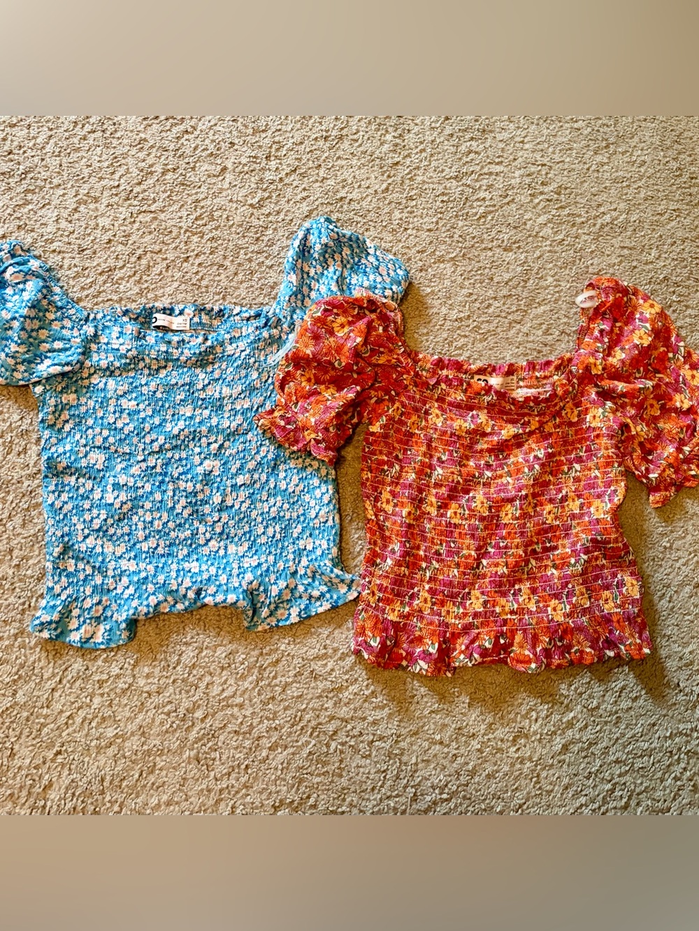Floral Puff Sleeve Crop Top Bundle